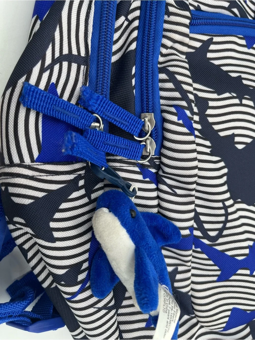 CRCKT kids shark print backpack with mini shark plush